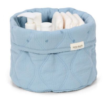 Καλάθι αλλαξιέρας  Little Dutch καπιτονέ μικρό Pure Denim Blue στο Bebe Maison