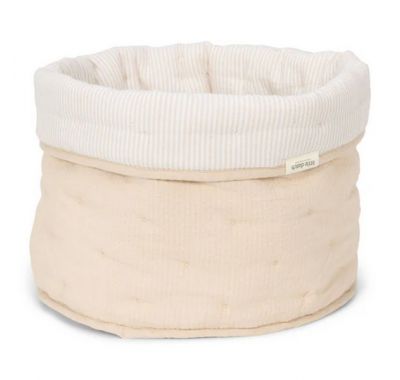 Καλάθι αλλαξιέρας  Little Dutch καπιτονέ μεγάλο Pure Soft Beige Stripes στο Bebe Maison