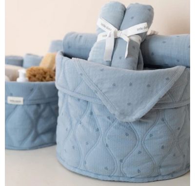 Καλάθι αλλαξιέρας  Little Dutch καπιτονέ μεγάλο Pure Denim Blue στο Bebe Maison