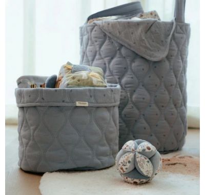 Καλάθι αλλαξιέρας  Little Dutch καπιτονέ μεγάλο Pure Denim Blue στο Bebe Maison