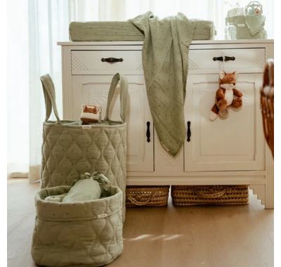 Καλάθι αποθήκευσης Little Dutch μεγάλο Pure Sage στο Bebe Maison