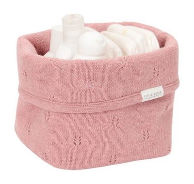 Καλάθι αλλαξιέρας  Little Dutch πλεκτό μικρό Pure Pink Blush στο Bebe Maison