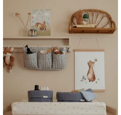 Καλάθι αλλαξιέρας  Little Dutch πλεκτό μεγάλο Pure Denim Blue στο Bebe Maison