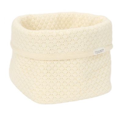 Καλάθι αλλαξιέρας  Little Dutch πλεκτό μικρό Pure Soft White στο Bebe Maison