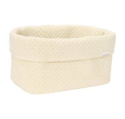 Καλάθι αλλαξιέρας  Little Dutch πλεκτό μεγάλο Pure Soft White στο Bebe Maison