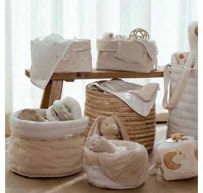 Καλάθι αλλαξιέρας  Little Dutch καπιτονέ μεγάλο Pure Soft Beige στο Bebe Maison