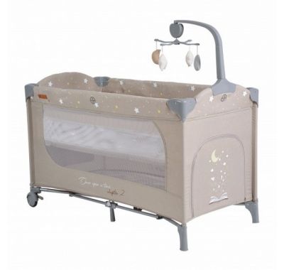 Διώροφο παρκοκρέβατο Cangaroo Once Upon A Time 2 Beige με παιχνίδι στο Bebe Maison