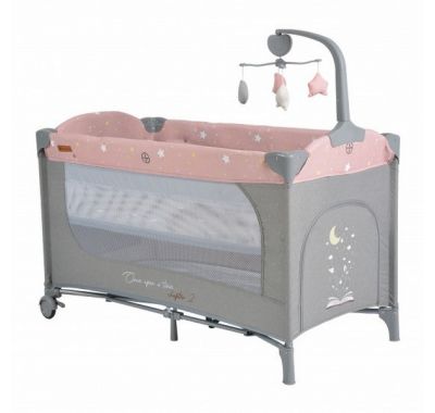 Διώροφο παρκοκρέβατο Cangaroo Once Upon A Time 2 Pink με παιχνίδι στο Bebe Maison