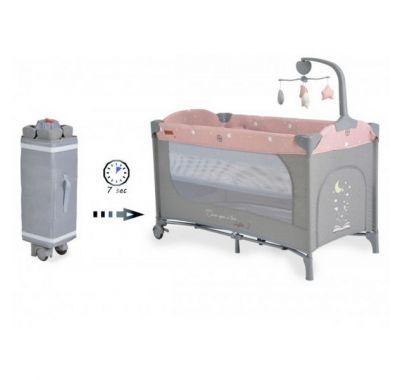 Διώροφο παρκοκρέβατο Cangaroo Once Upon A Time 2 Pink με παιχνίδι στο Bebe Maison