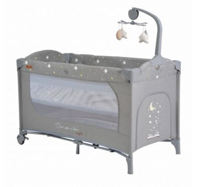 Διώροφο παρκοκρέβατο Cangaroo Once Upon A Time 2 Grey με παιχνίδι στο Bebe Maison