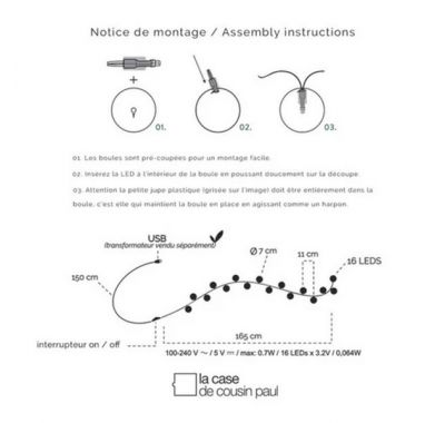 Γιρλάντα La Case De Cousin Paul με 16 φωτάκια Horizon στο Bebe Maison