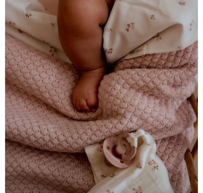 Κουβέρτα πλεκτή Little Dutch με επένδυση fleece Pure Blossom 70x100 στο Bebe Maison