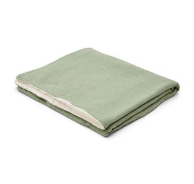 Κουβέρτα πλεκτή Little Dutch με επένδυση fleece Pure Sage 110x140 στο Bebe Maison