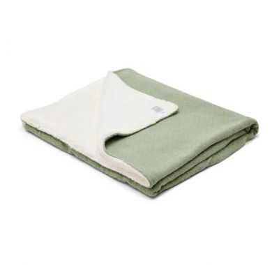 Κουβέρτα πλεκτή Little Dutch με επένδυση fleece Pure Sage 110x140 στο Bebe Maison