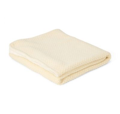 Κουβέρτα πλεκτή Little Dutch με επένδυση fleece Soft White 110x140 στο Bebe Maison