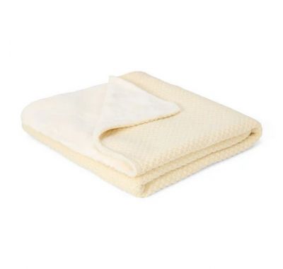 Κουβέρτα πλεκτή Little Dutch με επένδυση fleece Soft White 70x100 στο Bebe Maison