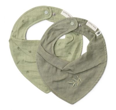 Σετ 2 σαλιάρες-μπαντάνες  Little Dutch Pure Sage στο Bebe Maison