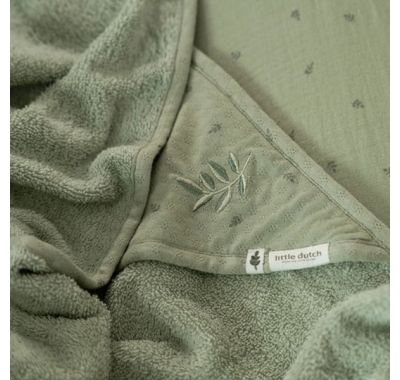 Μπουρνουζοπετσέτα Little Dutch Pure Sage 75x75 στο Bebe Maison