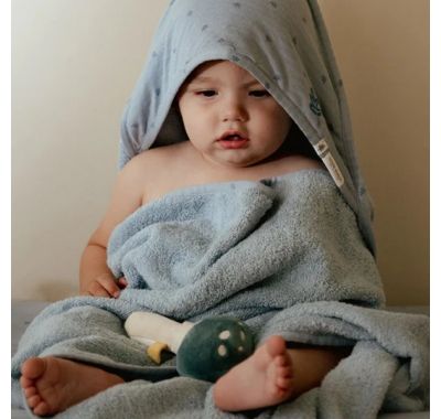 Μπουρνουζοπετσέτα Little Dutch Pure Denim Blue 75x75 στο Bebe Maison