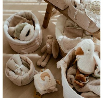 Σετ 2 πανάκια αγκαλιάς Little Dutch από μουσελίνα Pure Soft Beige 70x70 στο Bebe Maison