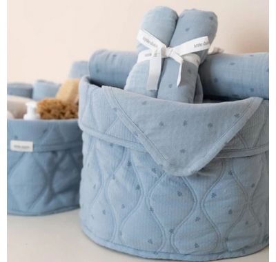 Σετ 2 πανάκια αγκαλιάς Little Dutch από μουσελίνα Pure Denim Blue 70x70 στο Bebe Maison