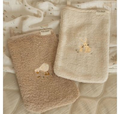 Σετ 2 πανάκια μπάνιου Little Dutch με κέντημα Baby Bunny στο Bebe Maison
