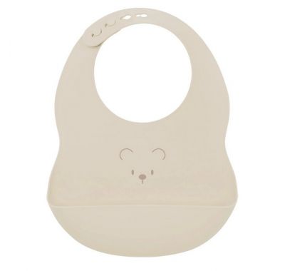 Σαλιάρα σιλικόνης Nattou με τύπωμα Μπεζ στο Bebe Maison