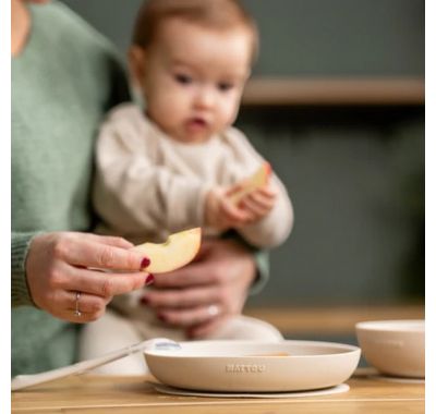 Σετ φαγητού Nattou silicon 3 τεμαχίων απαλό μπεζ στο Bebe Maison