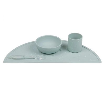 Σετ φαγητού Nattou silicon 4 τεμαχίων με σουπλά Μέντα στο Bebe Maison