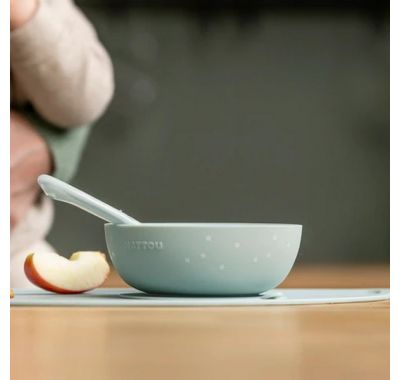 Σετ φαγητού Nattou silicon 4 τεμαχίων με σουπλά Μέντα στο Bebe Maison