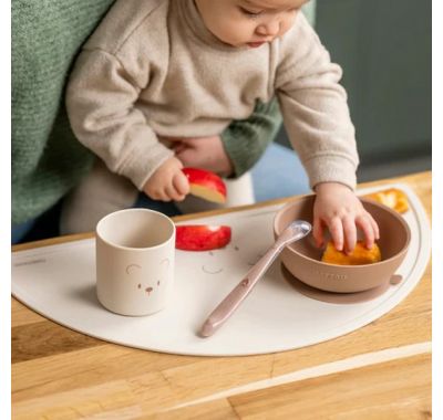 Σετ φαγητού Nattou silicon 4 τεμαχίων με σουπλά Μπεζ στο Bebe Maison