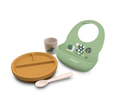 Σετ φαγητού σιλικόνης Miniland Garden 4τμχ στο Bebe Maison
