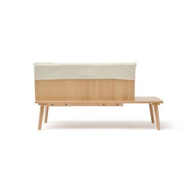 Ξύλινο καθιστικό έπιπλο Kids Concept με μαξιλάρια SAGA φυσικό-κρεμ στο Bebe Maison