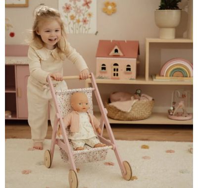 Ξύλινο καρότσι Little Dutch για κούκλες FSC στο Bebe Maison