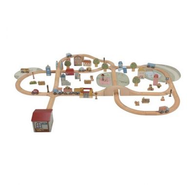 Σετ παιχνιδιού Little Dutch τρενάκι με ράγες και οχήματα XL FSC στο Bebe Maison