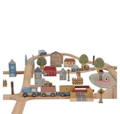 Σετ παιχνιδιού Little Dutch τρενάκι με ράγες και οχήματα XL FSC στο Bebe Maison