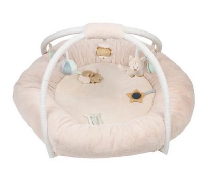 Στρωματάκι δραστηριοτήτων  Nattou με γυμναστήριο & περιμετρικό μαξιλάρι - στρογγυλό Απαλό ροζ στο Bebe Maison
