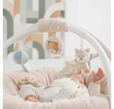Στρωματάκι δραστηριοτήτων  Nattou με γυμναστήριο & περιμετρικό μαξιλάρι - στρογγυλό Απαλό ροζ στο Bebe Maison