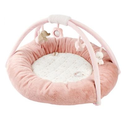 Στρωματάκι δραστηριοτήτων  Nattou με γυμναστήριο & περιμετρικό μαξιλάρι - στρογγυλό Ροζ στο Bebe Maison