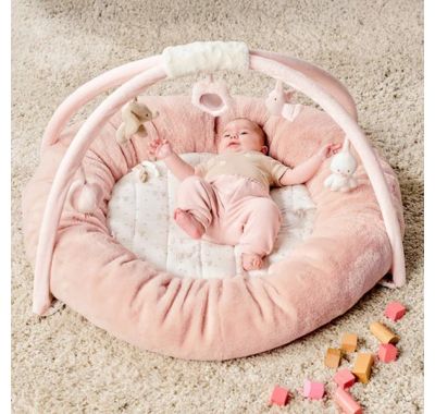 Στρωματάκι δραστηριοτήτων  Nattou με γυμναστήριο & περιμετρικό μαξιλάρι - στρογγυλό Ροζ στο Bebe Maison