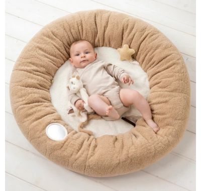 Στρωματάκι δραστηριοτήτων  Nattou με γυμναστήριο & περιμετρικό μαξιλάρι - στρογγυλό Καφέ στο Bebe Maison