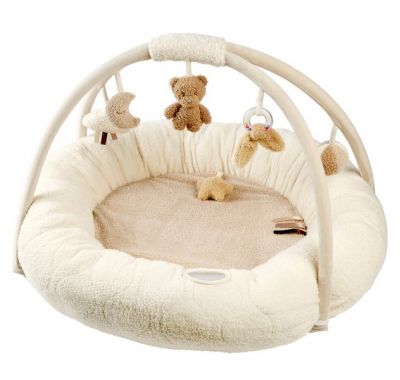 Στρωματάκι δραστηριοτήτων  Nattou με γυμναστήριο & περιμετρικό μαξιλάρι - στρογγυλό Μπεζ στο Bebe Maison