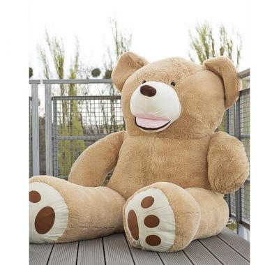 Γιγάντιο απαλό λούτρινο αρκουδάκι με καρό κορδέλα Amigo Teddy Bear XXL στο Bebe Maison