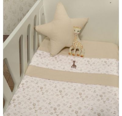 Σετ σεντόνια λίκνου Sophie La Girafe σχέδιο 506 στο Bebe Maison