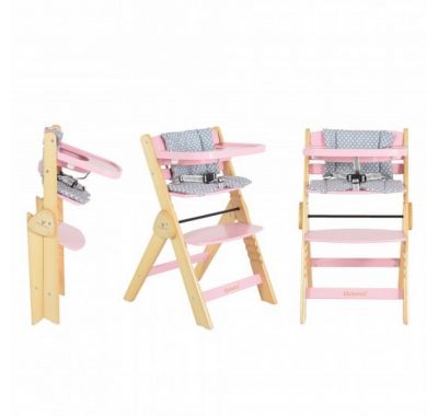 Ξύλινη καρέκλα φαγητού Cangaroo Caramel Pink στο Bebe Maison