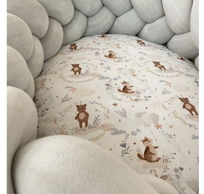 Βρεφική φωλιά με αποσπώμενη πλεξούδα προστασίας 2,4 μ Catriss Silver Friends στο Bebe Maison