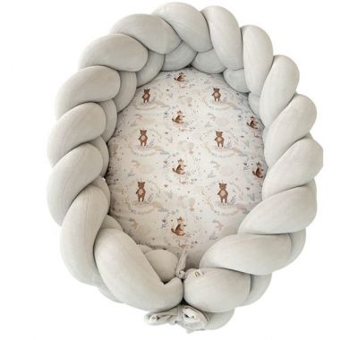 Βρεφική φωλιά με αποσπώμενη πλεξούδα προστασίας 2,4 μ Catriss Silver Friends στο Bebe Maison