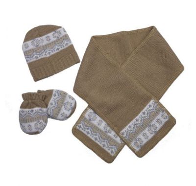 Set of gloves-hat-scarf Bebe Maison camel στο Bebe Maison