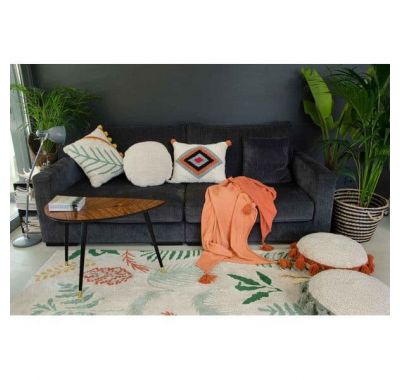 Lorena Canals. Μαξιλάρι Monstera λευκό-πράσινο στο Bebe Maison