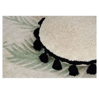 Lorena Canals. Μαξιλάρι στρόγγυλο λευκό-μαύρο στο Bebe Maison